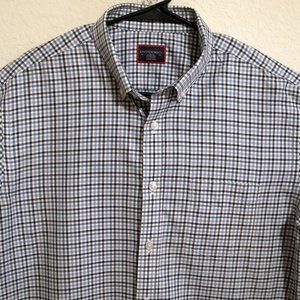 UNTUCKit Shirt Mens Large Long Sleeve Button Wrinkle Free White Black Stripes